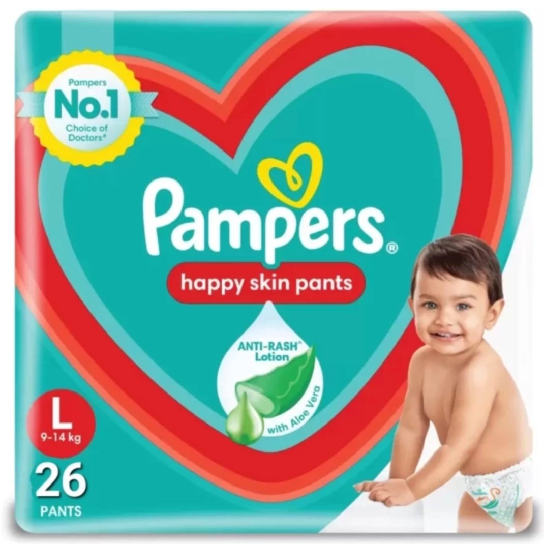 Pampers New Large Size Diapers Pants, White (32 Count)